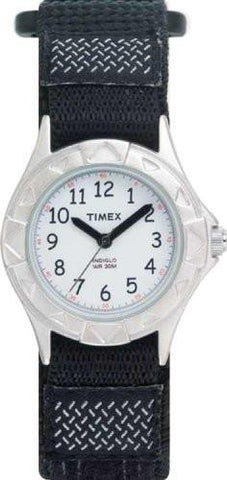 Timex Kids' My First Timex Stainless Steel Watch with Black Canvas Band