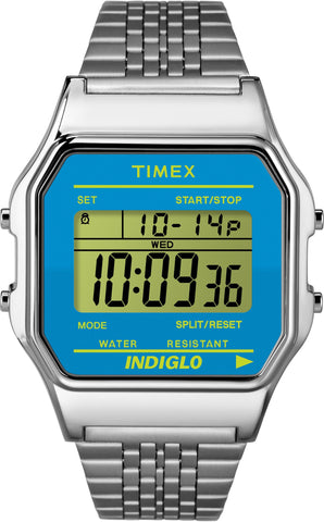 Timex Mens Retro Stainless Steel Blue Watch