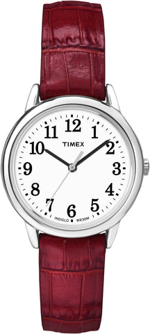 Timex Women's Easy Reader Red Leather Analog Quartz Watch