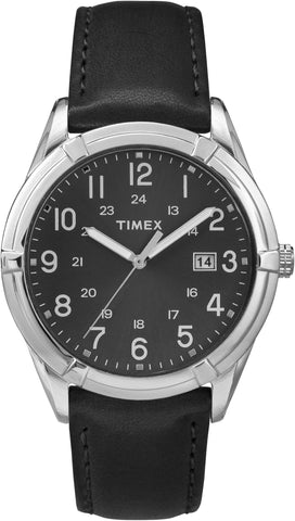 Timex Men's City Collection Silver-tone Watch with Black Band