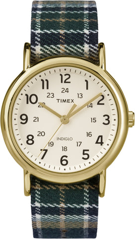 Timex Weekender Blue Plaid Strap Watch