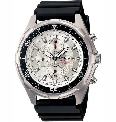 Men's Casio Dive Style Stainless Steel Chronograph Watch