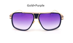 TSHING New Fashion Men Big Square Sunglasses Man Luxury Brand Designer Oversized Metal Women Sun Glasses For Male Driving UV400