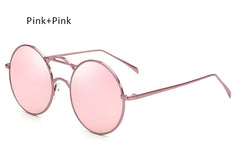 TSHING Unisex Steampunk Round Sunglasses