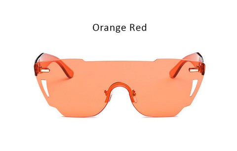 Candy Color Rimless Shield Sunglasses