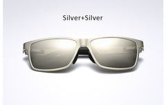 Men's Aluminium Magnesium Polarized Driving Sunglasses Men Square Mirror Sun Glasses For Male