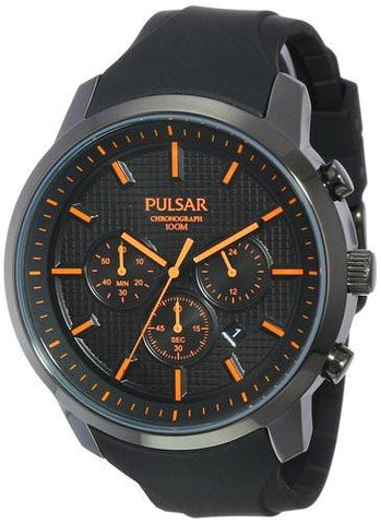 Pulsar Mens Black Chronograph Watch